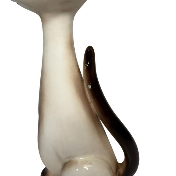 Vintage MCM Lefton Siamese Cat Figurine Long Necked 8” Decor Ceramic Japan - Picture 6 of 11